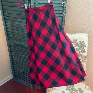 Talbots Buffalo Plaid Midi/Maxi Skirt, 2P, 100% Wool